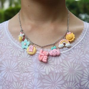 Kawaii necklace. Cute multi-charm necklace for kids (or adults). New